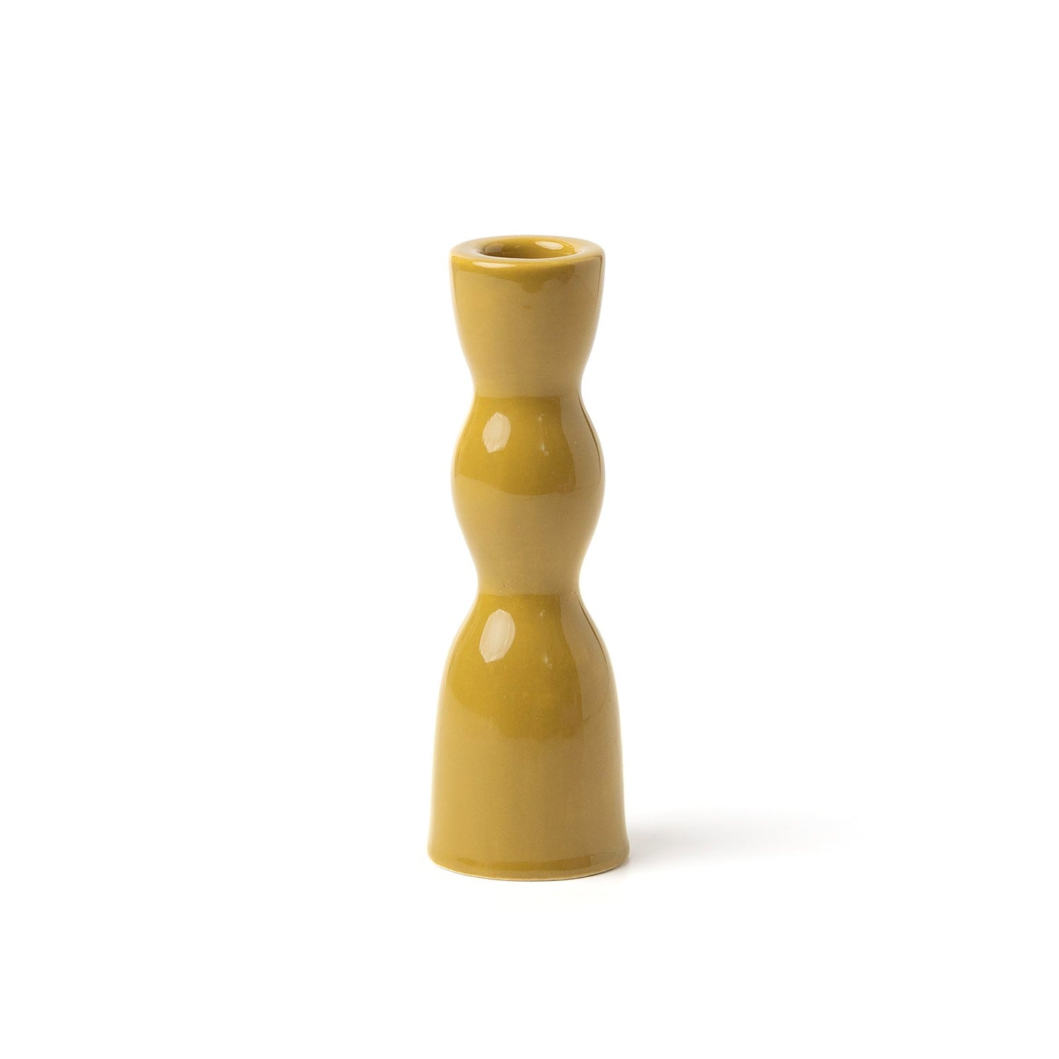 Wave Candleholder Low - Olive