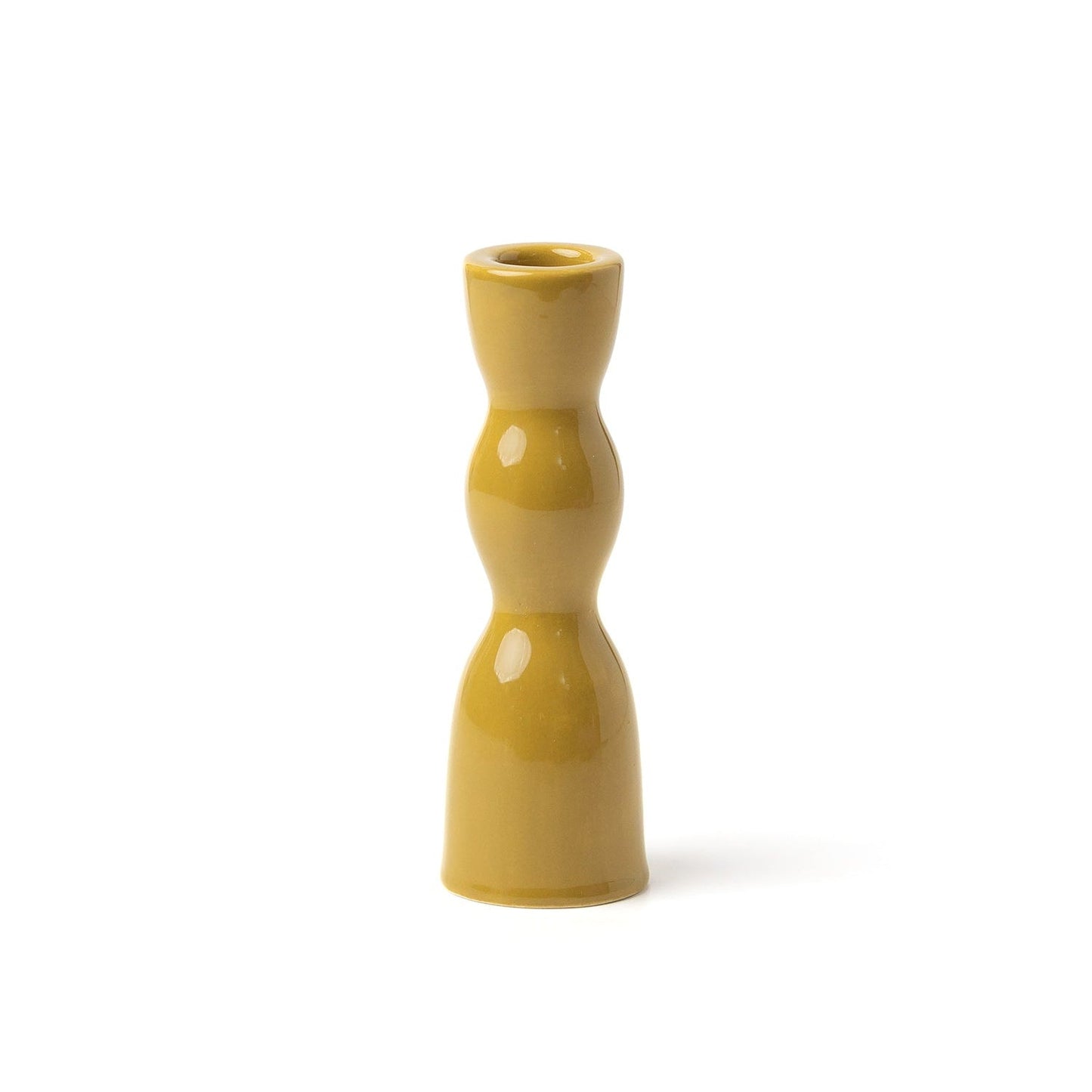 Wave Candleholder Low - Olive