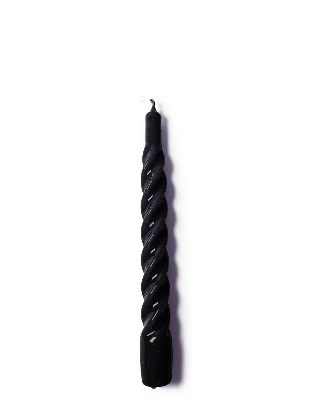 Black Twisted Gloss Candles - Set of 6