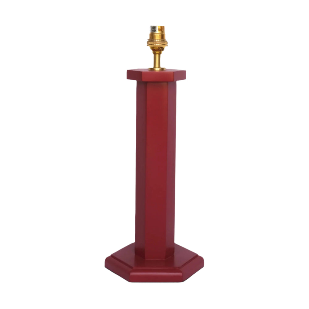 Hexagon Bedside Lamp - Ruby Red