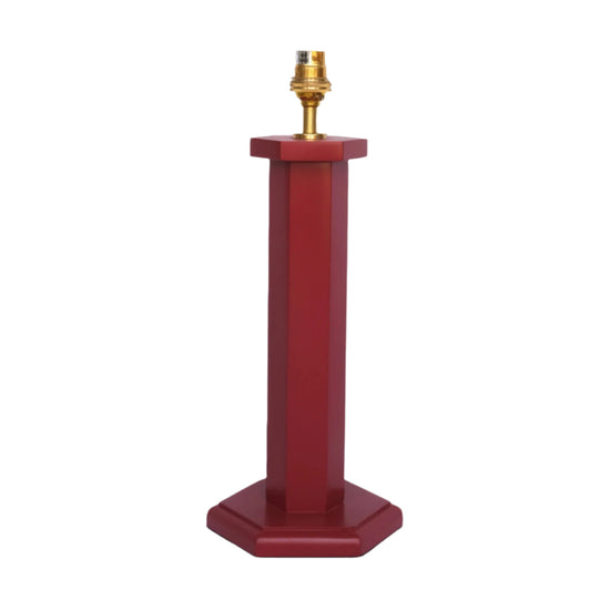 Hexagon Bedside Lamp - Ruby Red