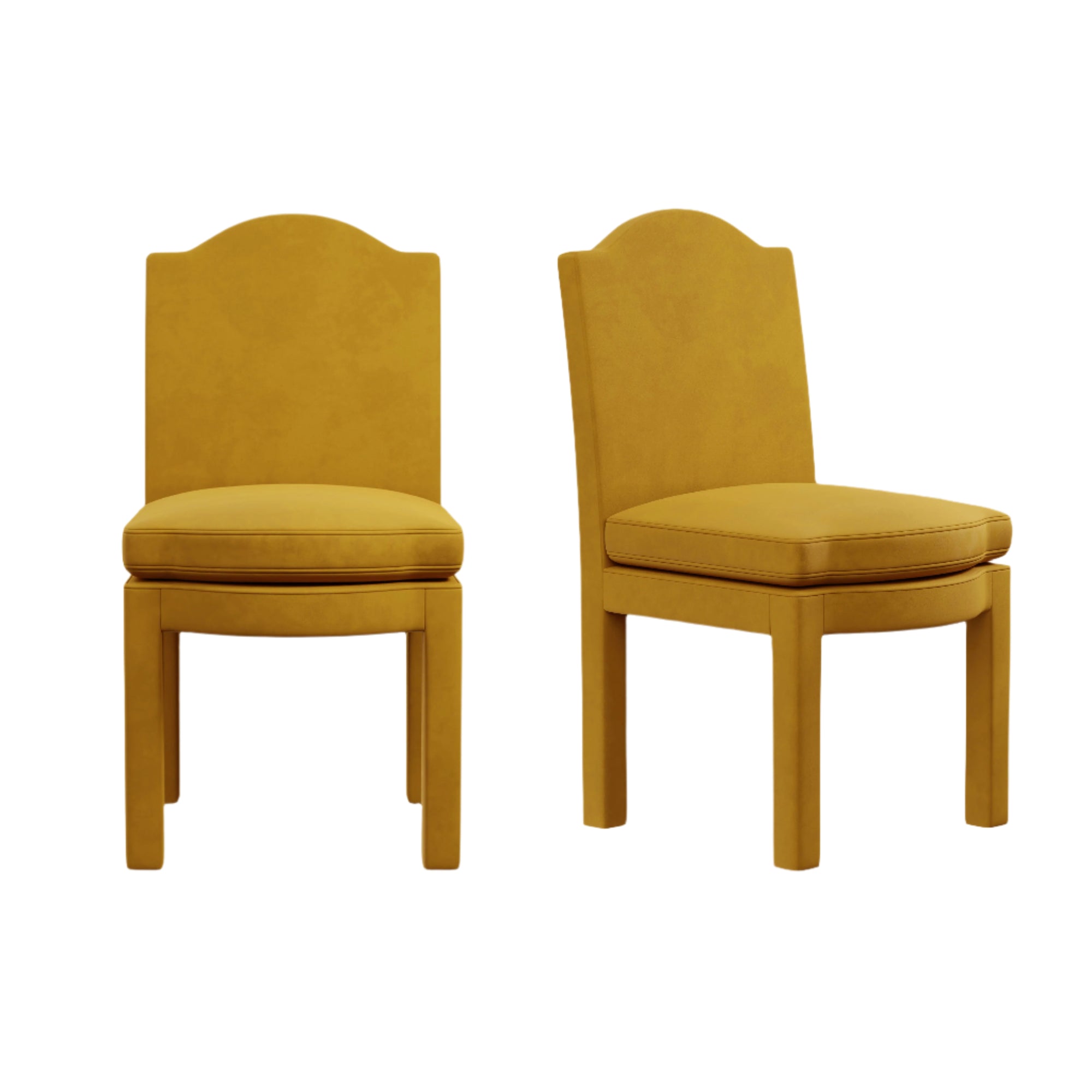 Pair of Leo Dining Chairs, Turmeric Velvet-