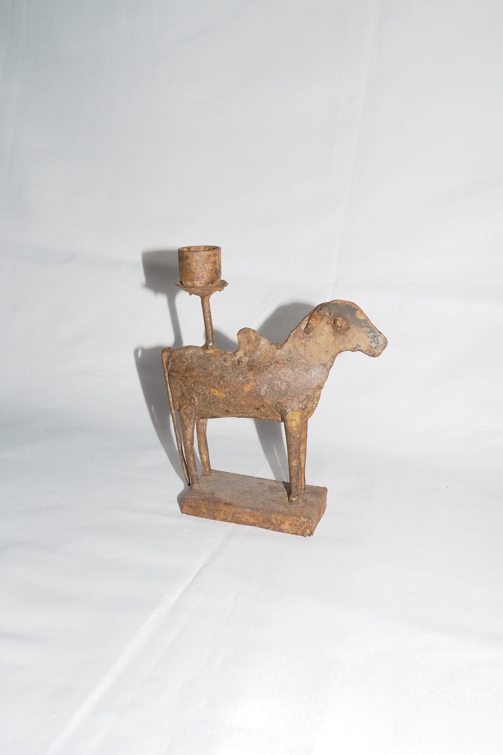Folk Art Cow Candlestick