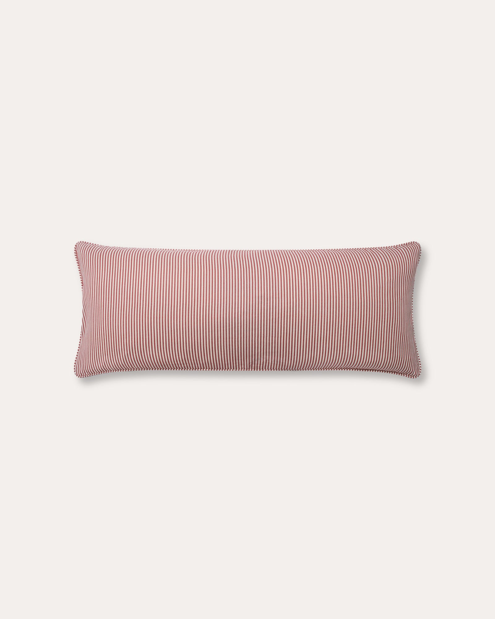 The Fine Stripe Long Cushion in Crabapple