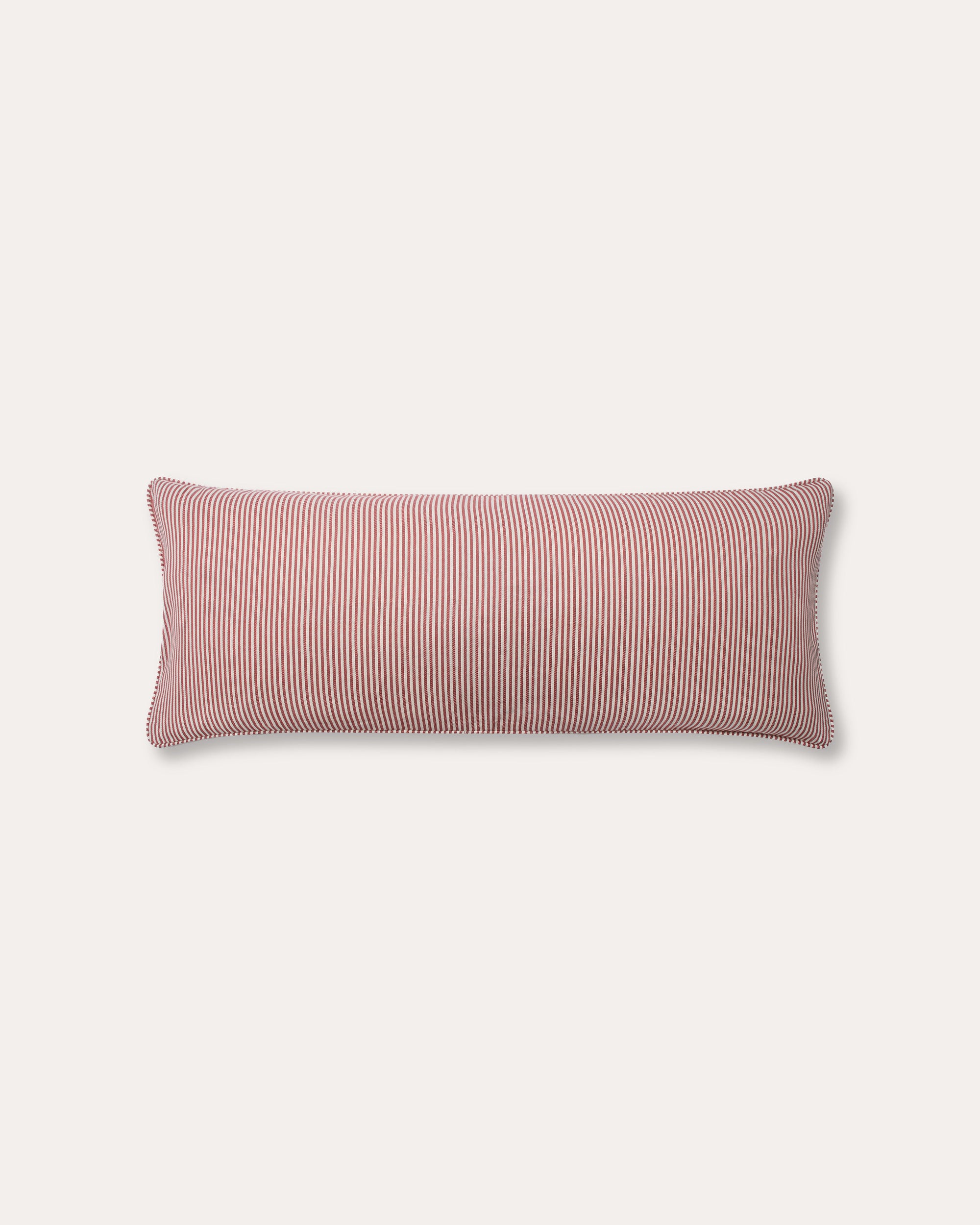 The Fine Stripe Long Cushion in Crabapple