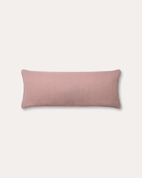 The Fine Stripe Long Cushion in Crabapple