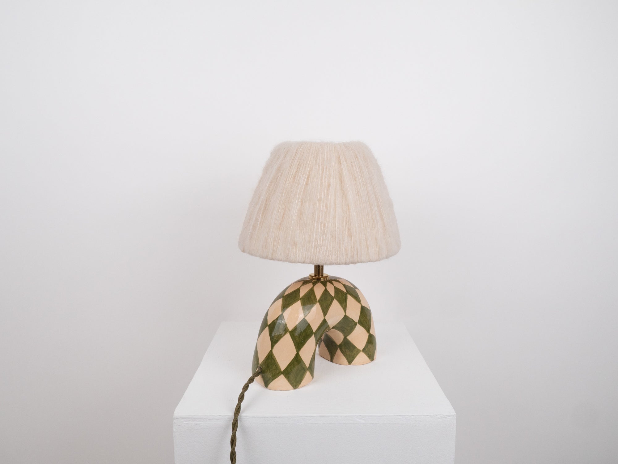 'Me' Table Lamp - Green Diamonds