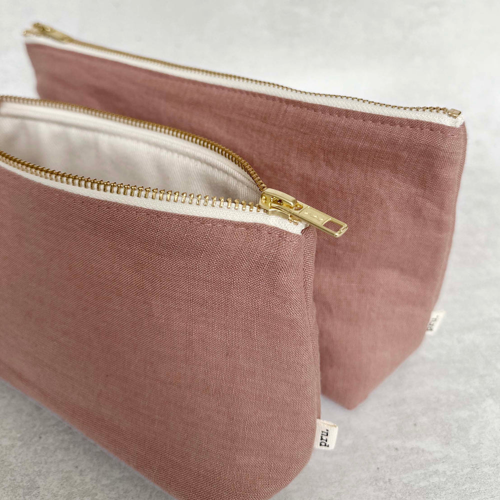 The Linen Pouch Bag - Faded Blush