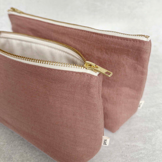The Linen Pouch Bag - Faded Blush
