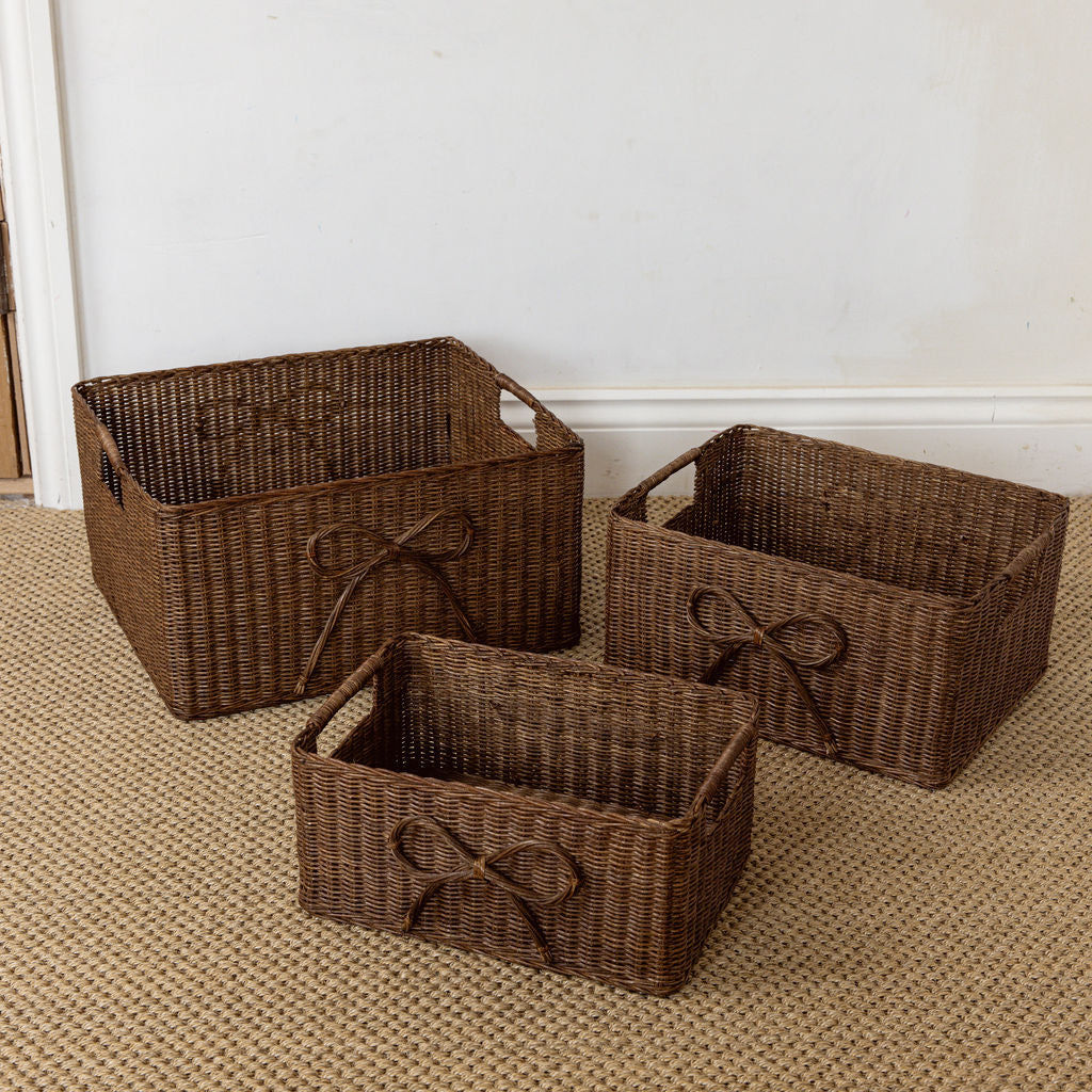 Bow Rattan Storage Basket, Small