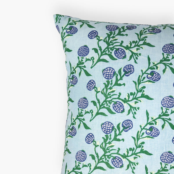 Rasa - Pure Linen Throw Pillow Cover - Pastel Blue