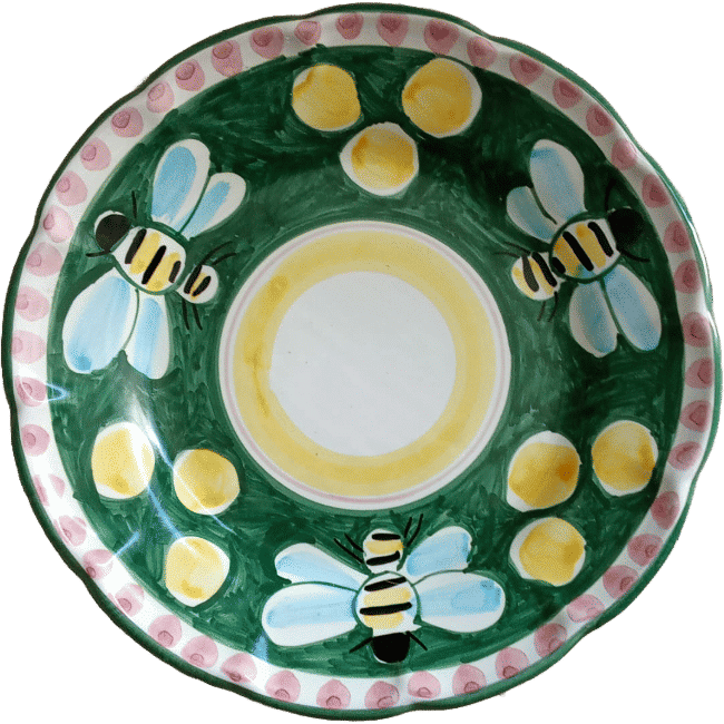 Amalfi Plate 25cm Green Bee