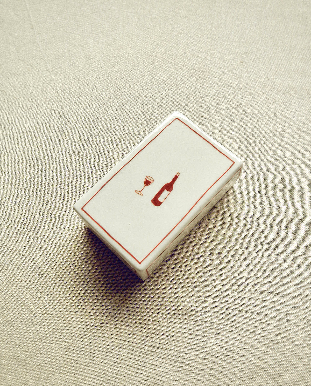 ‘Wine’ Ceramic Matchbox