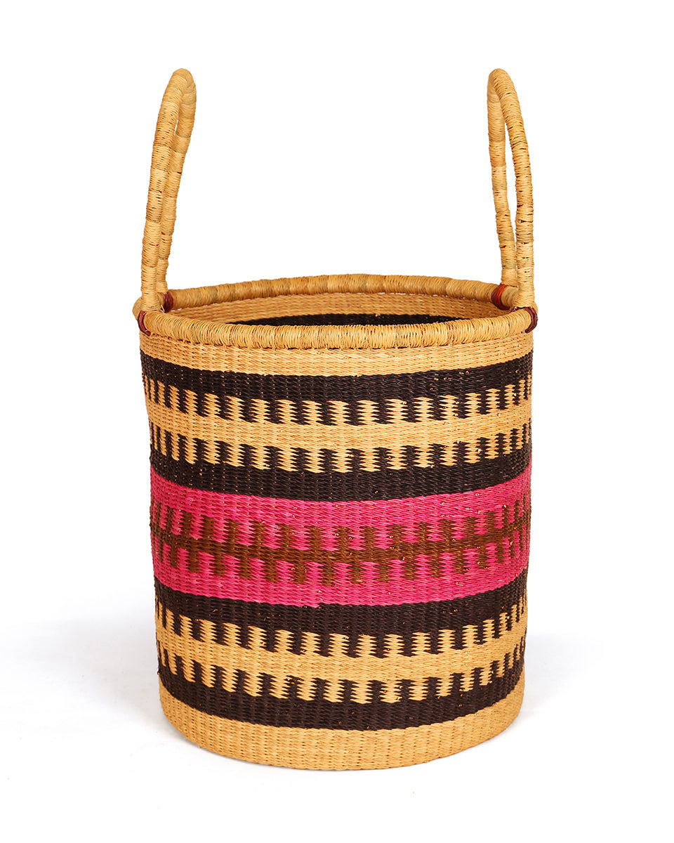 AFUA: Black, Pink & Brown Log or Laundry Basket