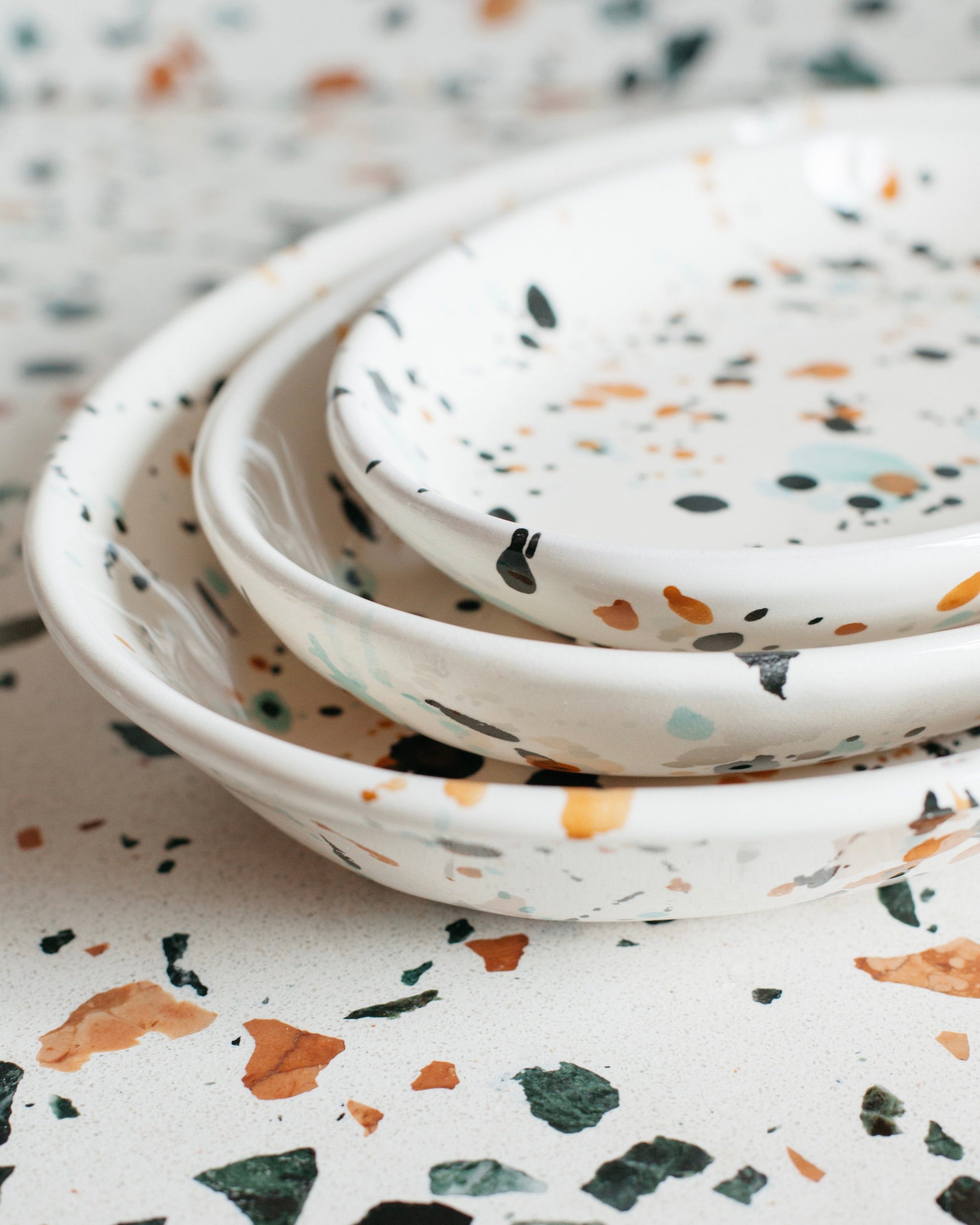 Emiko Davies 3 piece Splatterware Platter Set