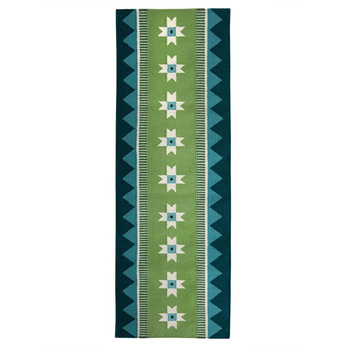 Victoria Flatweave Runner Rug - Green-