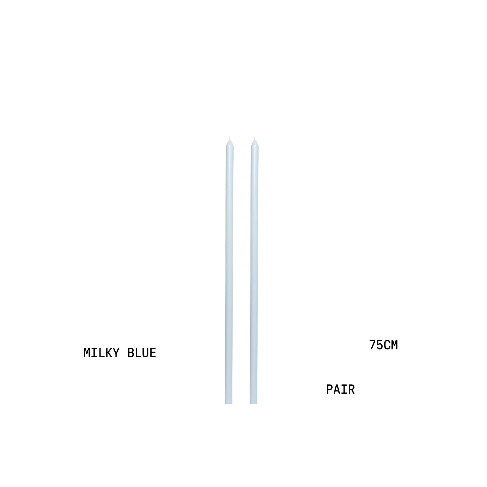 Milky Blue Tapered METRE Candle Pair