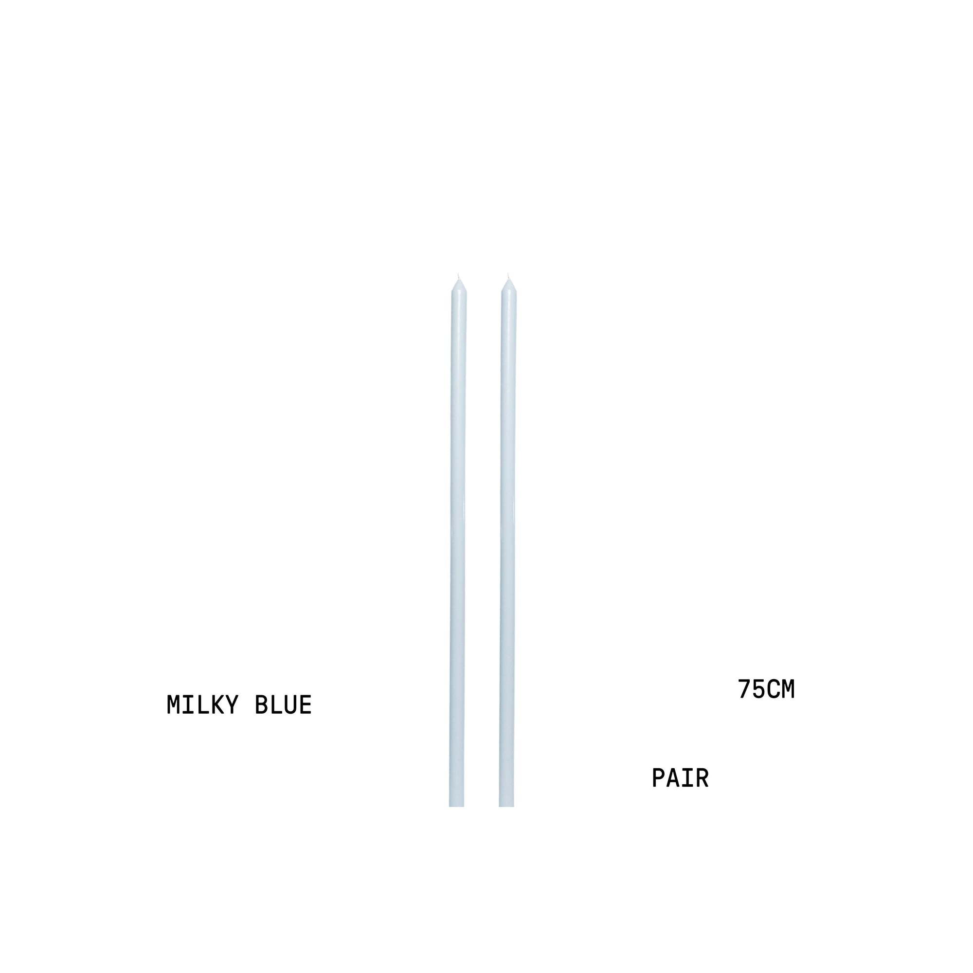 Milky Blue Tapered METRE Candle Pair