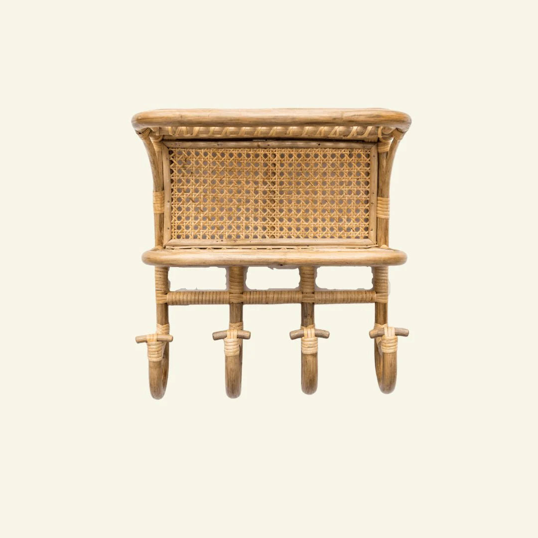 Lily Rattan Shelves with Hooks