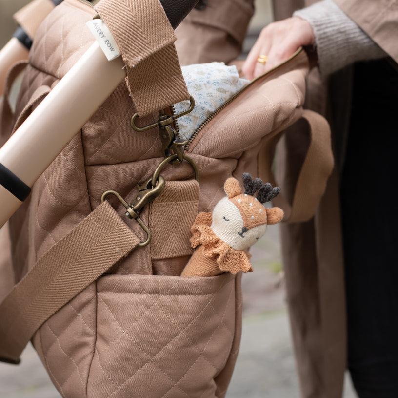 Baby Changing Bag - Latte (With Pram Clips)