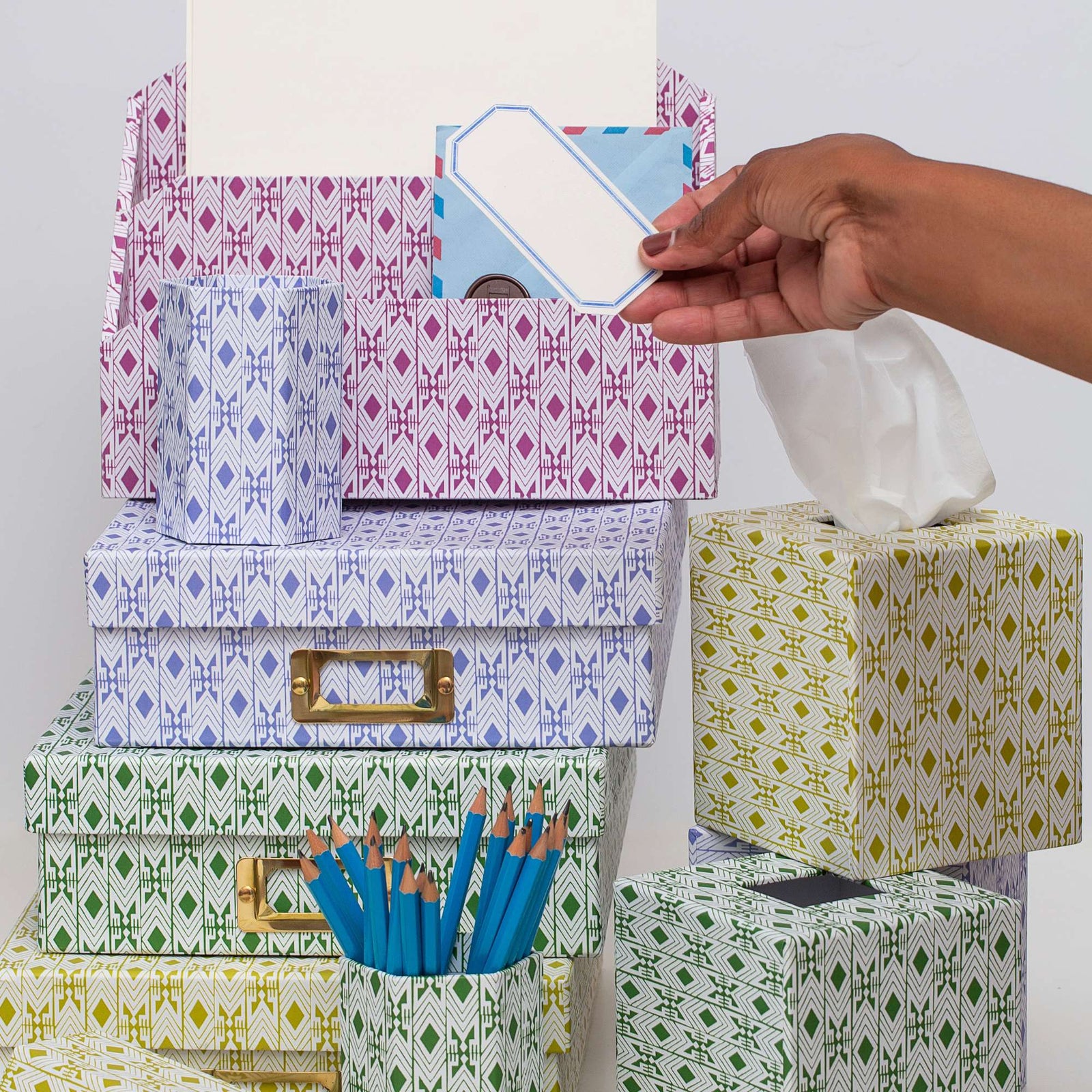 Tijan Violette Blue Lidded Portfolio Box