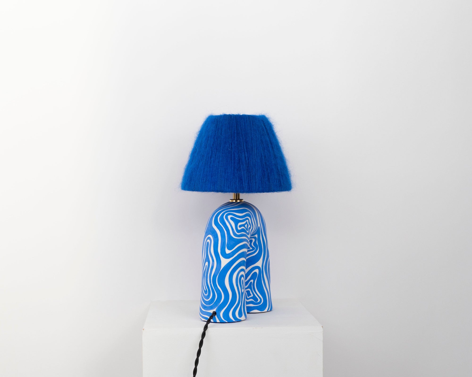 'You' Table Lamp - Cobalt Swirl