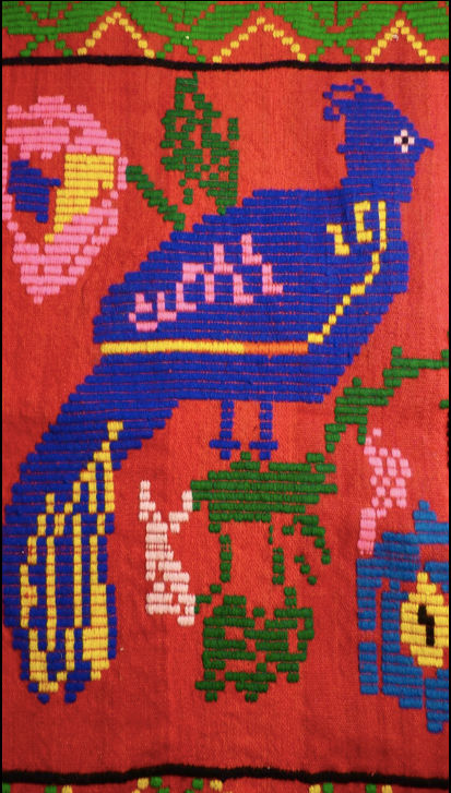 Antique, Hand-Loomed, Hand-Embroidered Wall Hanging From Crete