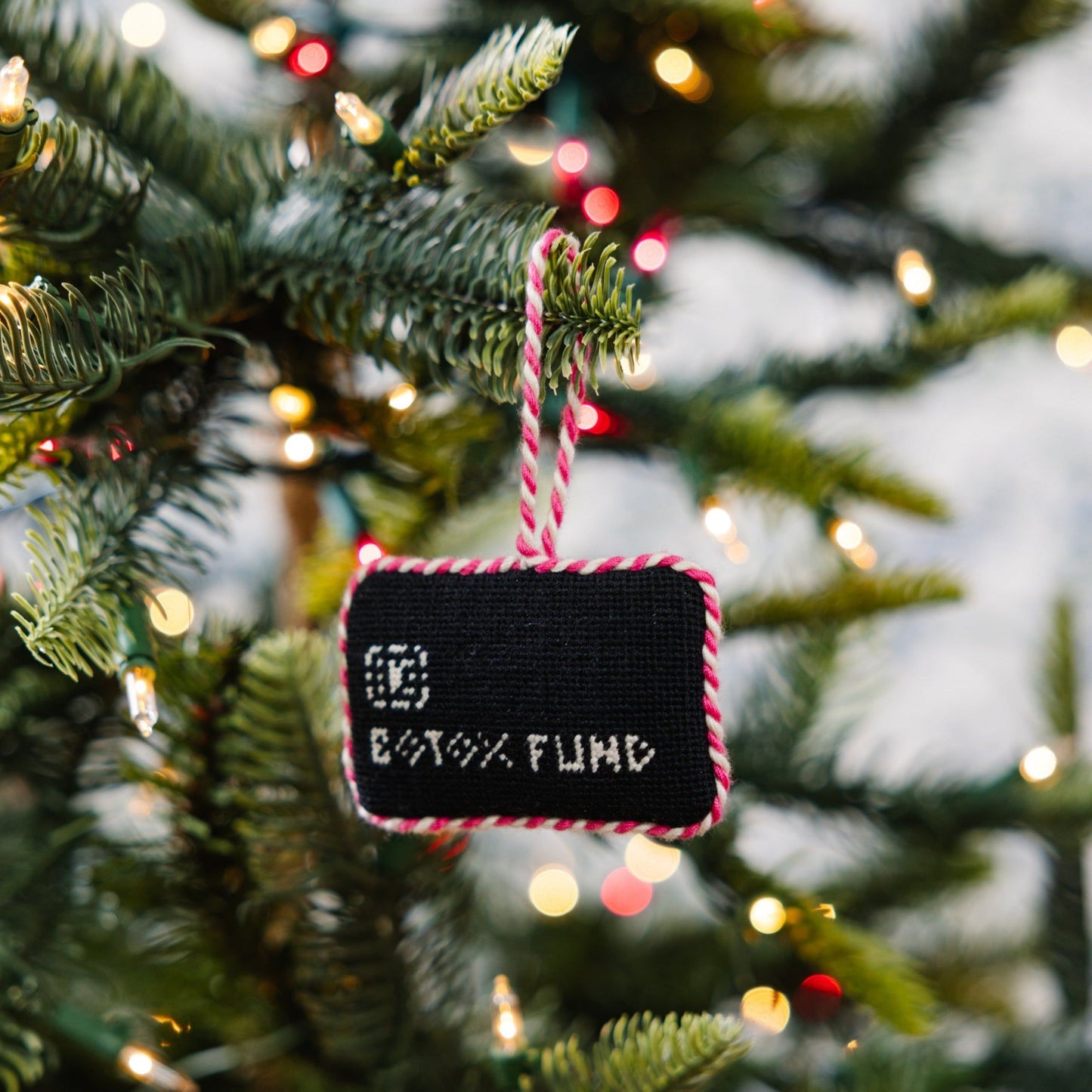 Needlepoint Icon Ornament - Black Card