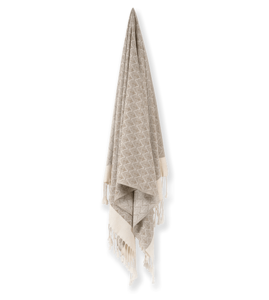 Mute Eloquence Pure Cotton Bath Towel (Peshtemal) In Beige