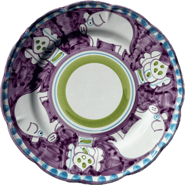 Amalfi Purple Pig Plate 25cm