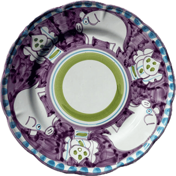 Amalfi Purple Pig Plate 25cm