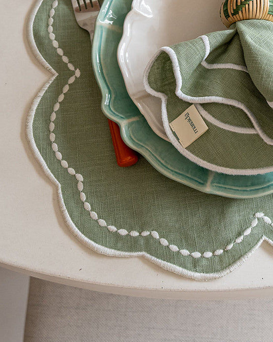 Mimosa Placemat – Green and White