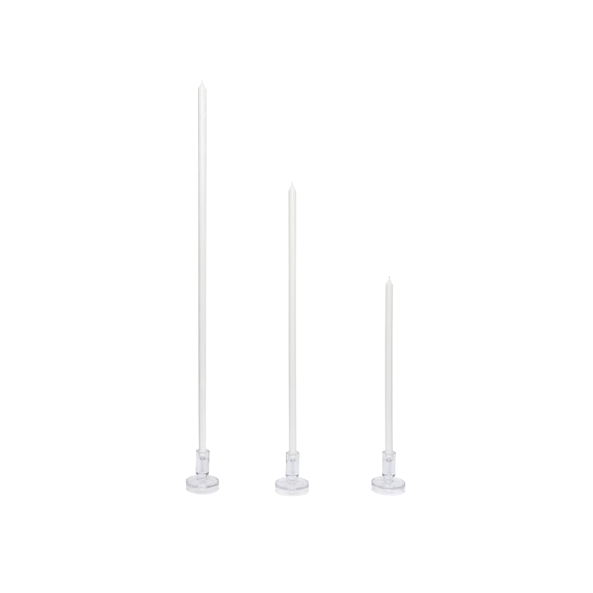 White Tapered METRE Candle Pair