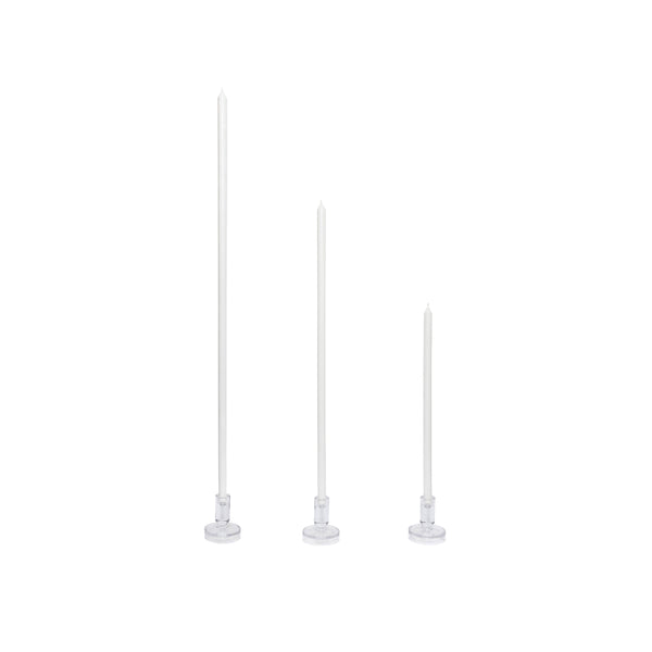 White Tapered METRE Candle Pair