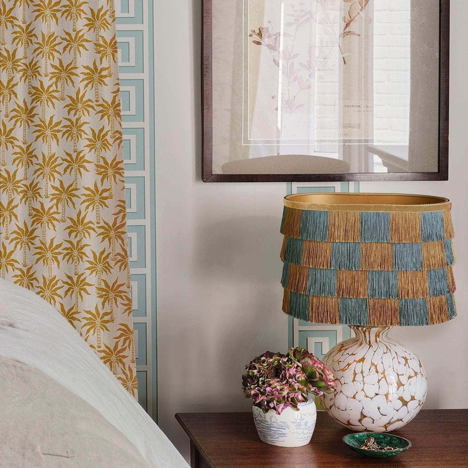 Lampshade Giselle Caramel & Dusty Blue