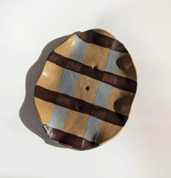 Gingham Stripe Wavy Soap Dish