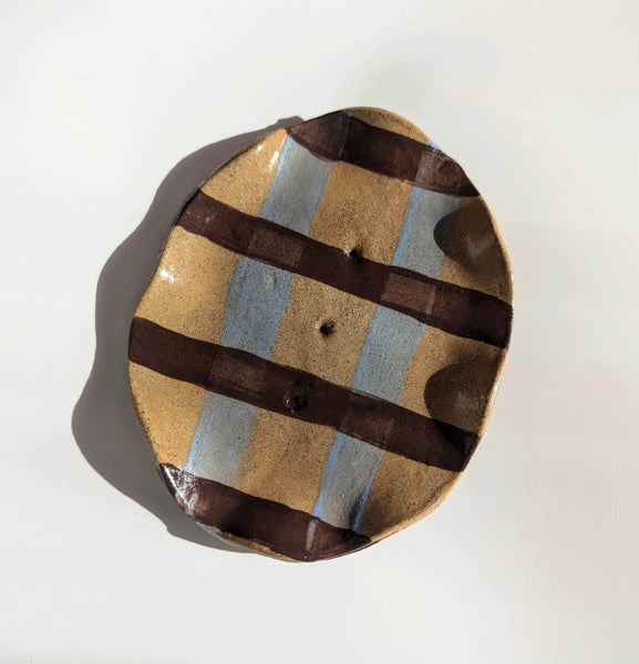 Gingham Stripe Wavy Soap Dish