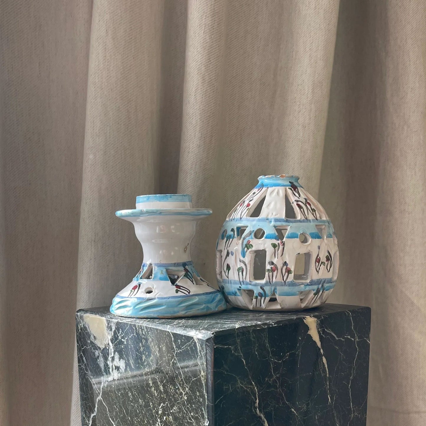 Blue and White Decorative Dome Tea Light Holder
