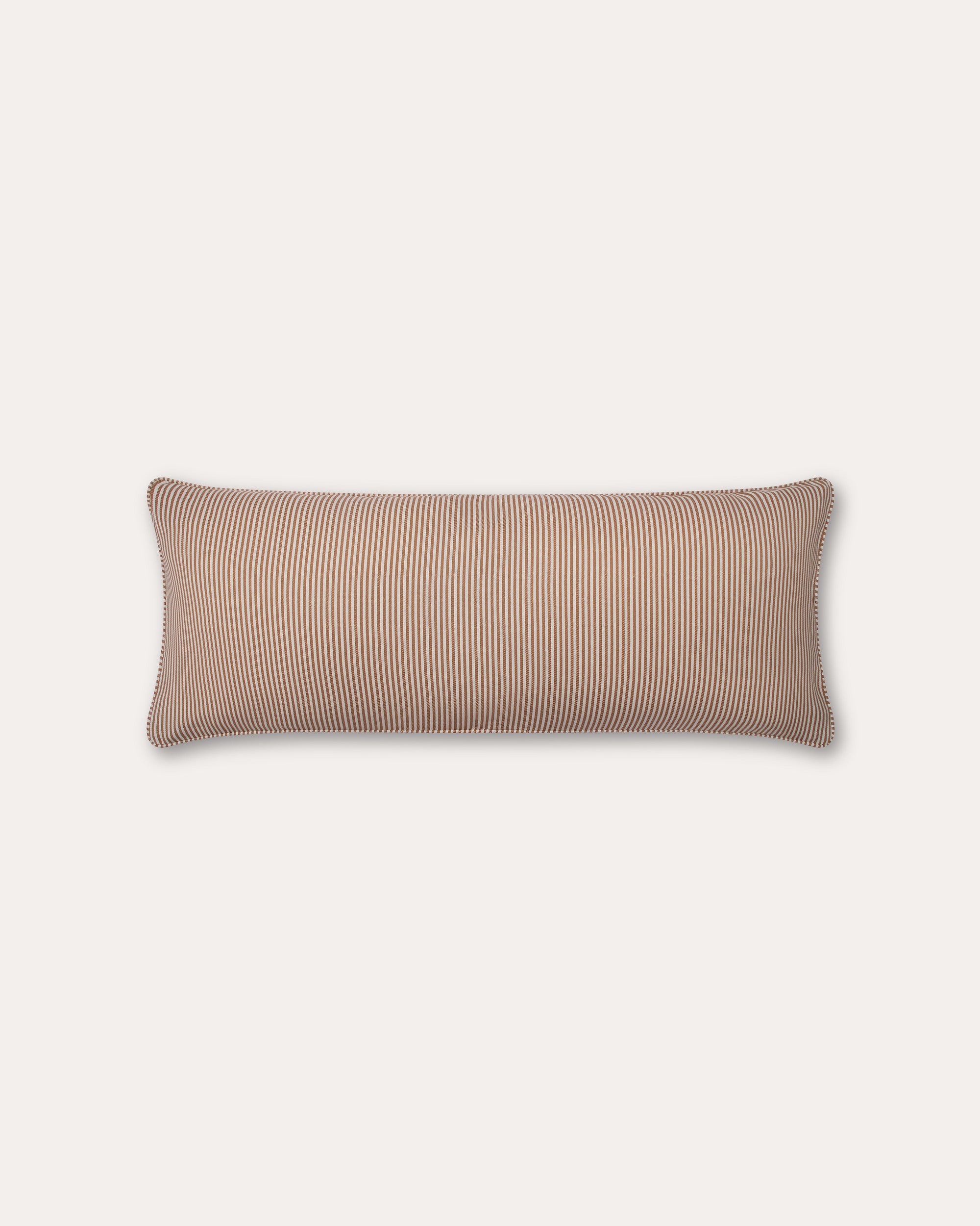 The Fine Stripe Long Cushion in Ochre
