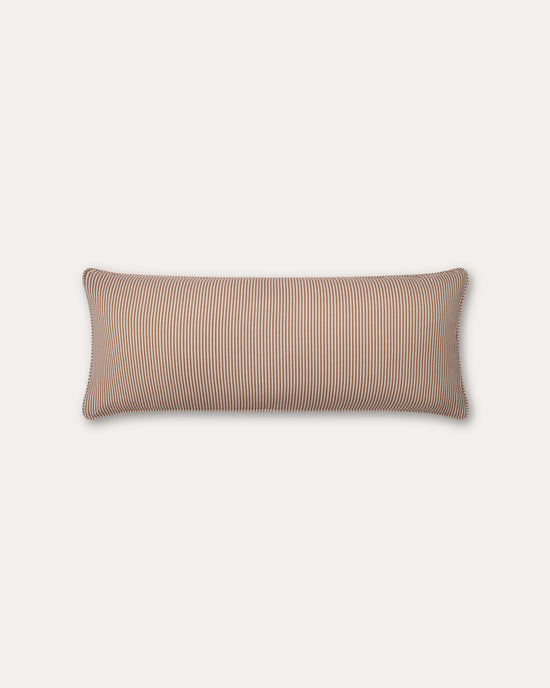 The Fine Stripe Long Cushion in Ochre
