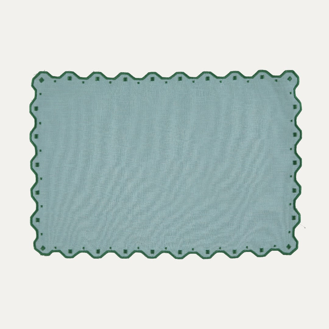 Porto Placemat, Blue with Green