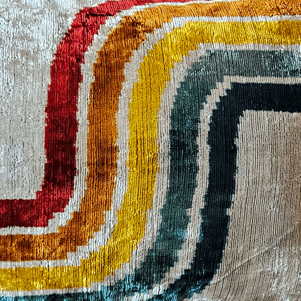 Silk Velvet Cushion - Double Side Rainbow