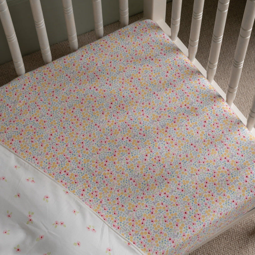 Organic Cotbed Fitted Sheet - Wildflower Garden