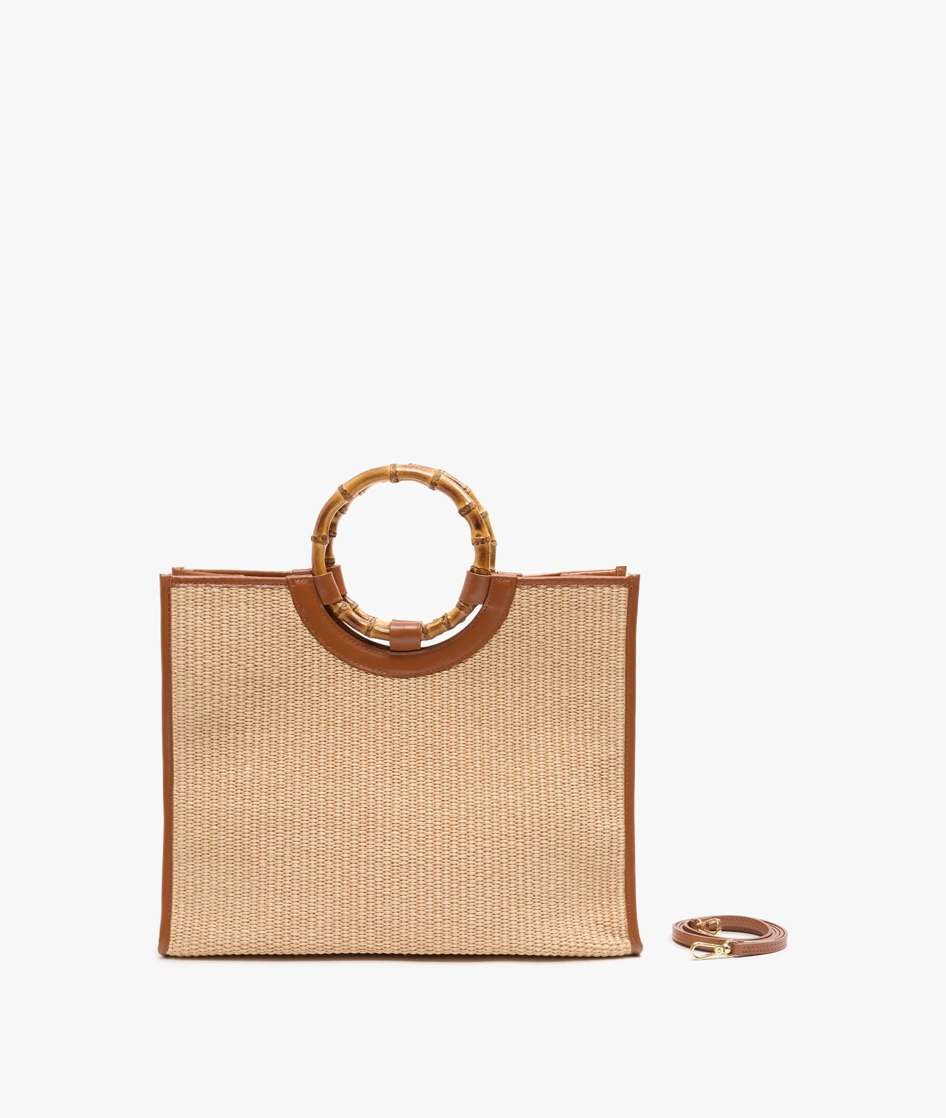Bamboo Straw Handbag - Large