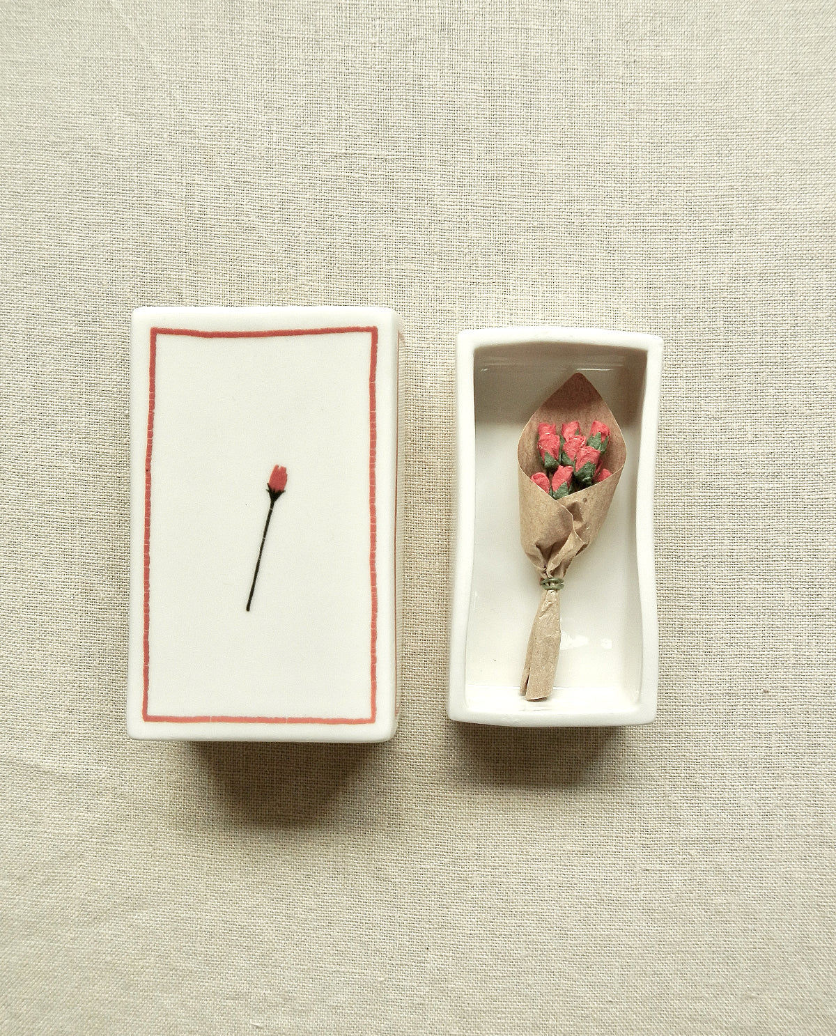 ‘Rose’ Ceramic Matchbox
