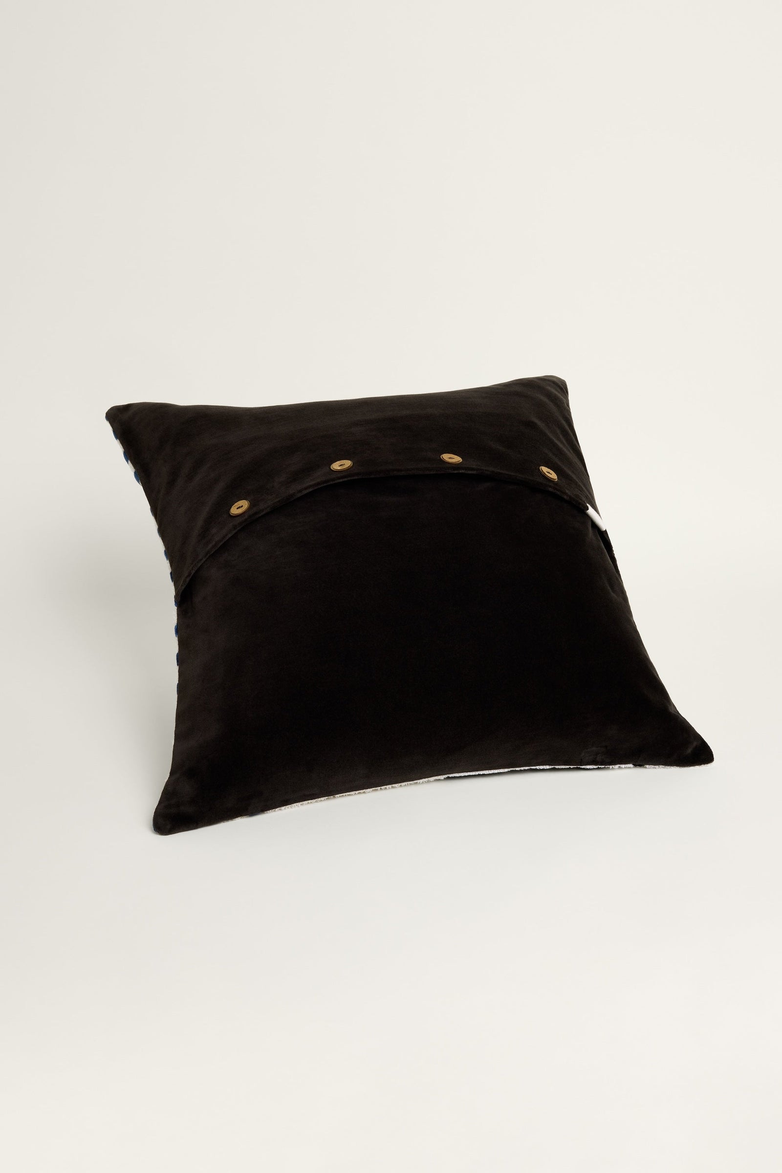 Stripes Velvet Cushion Cover - Blue