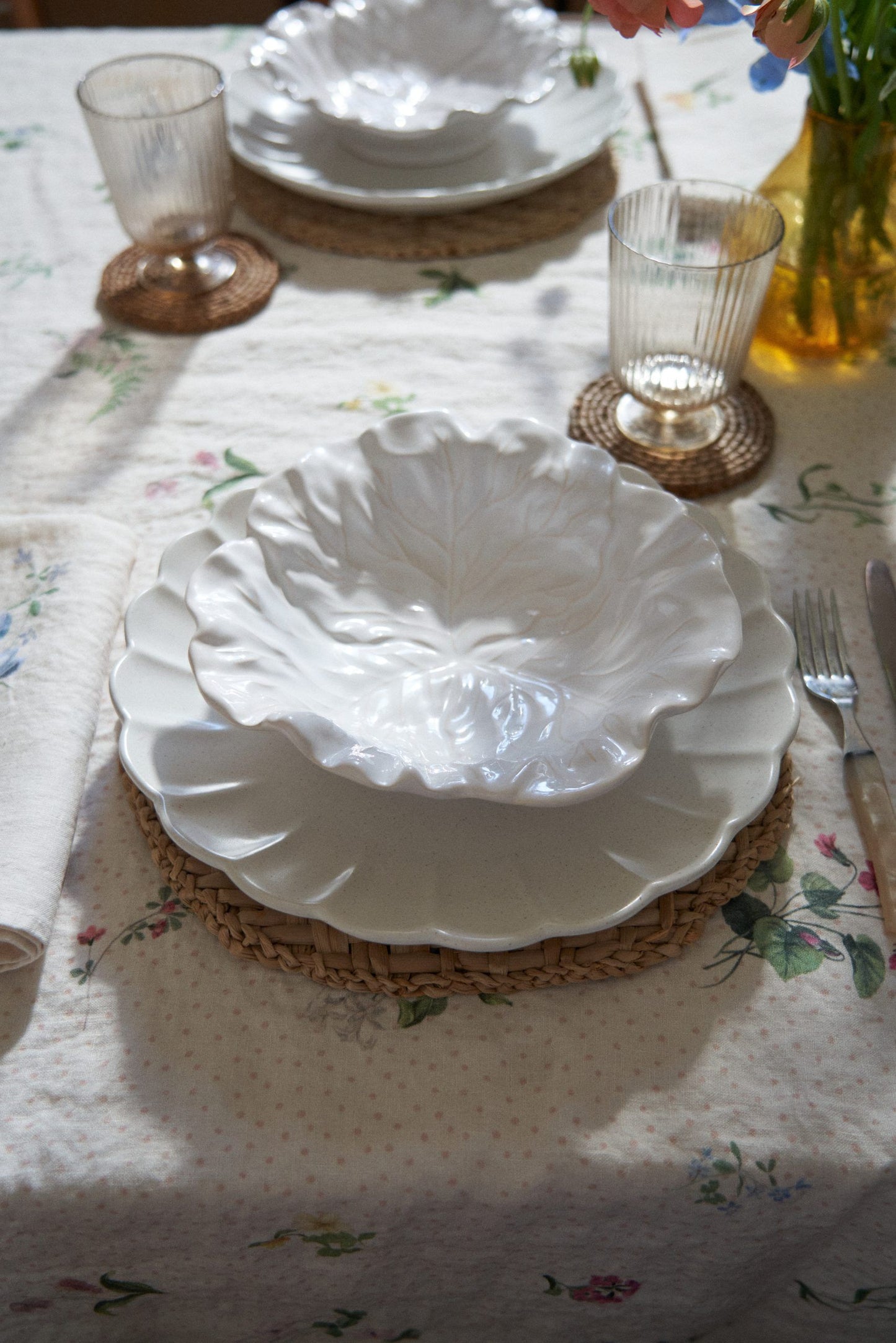 Signs of Spring Spot Linen Tablecloth