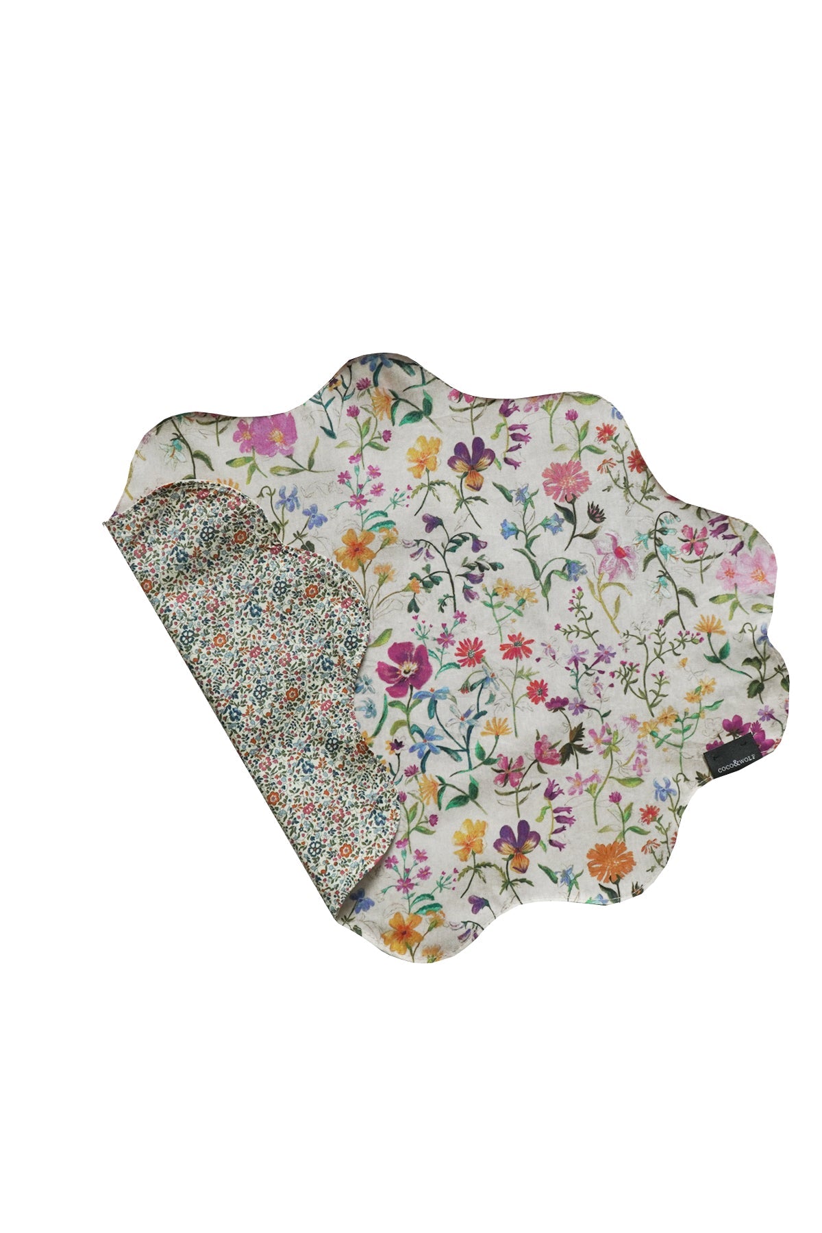 Reversible Wavy Placemat made with Liberty Fabric LINEN GARDEN & KATIE & MILLIE