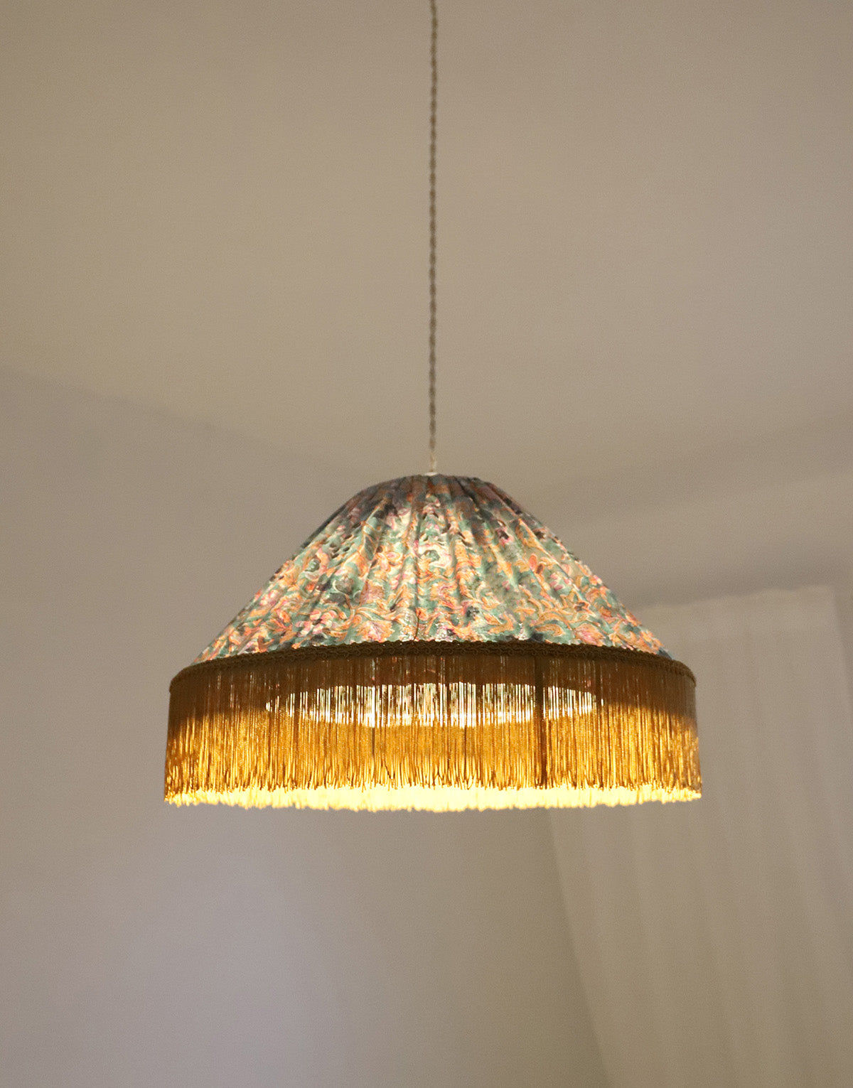 Conical Pendant Light Bella Printed “Indian Bloom”
