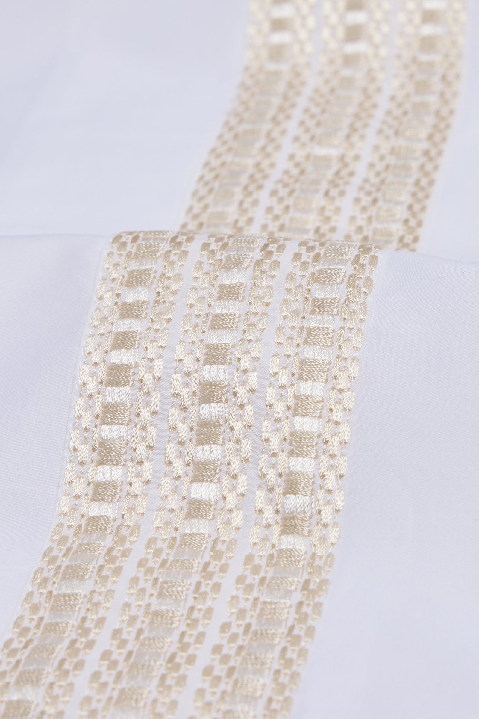 Raha Embroidered Pillowcases - Classic White & Gold